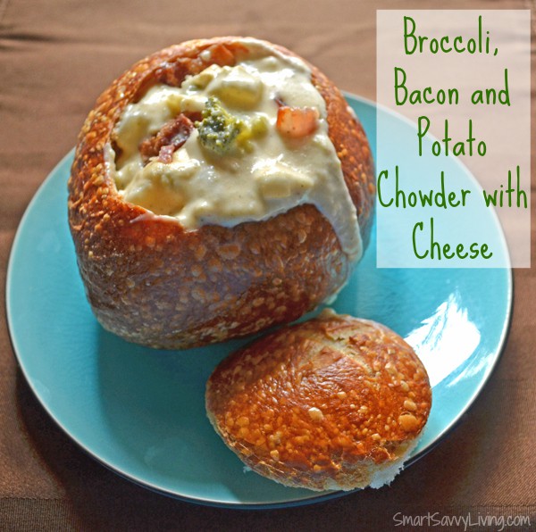 Broccoli, Bacon and Potato Chowder with Cheese
