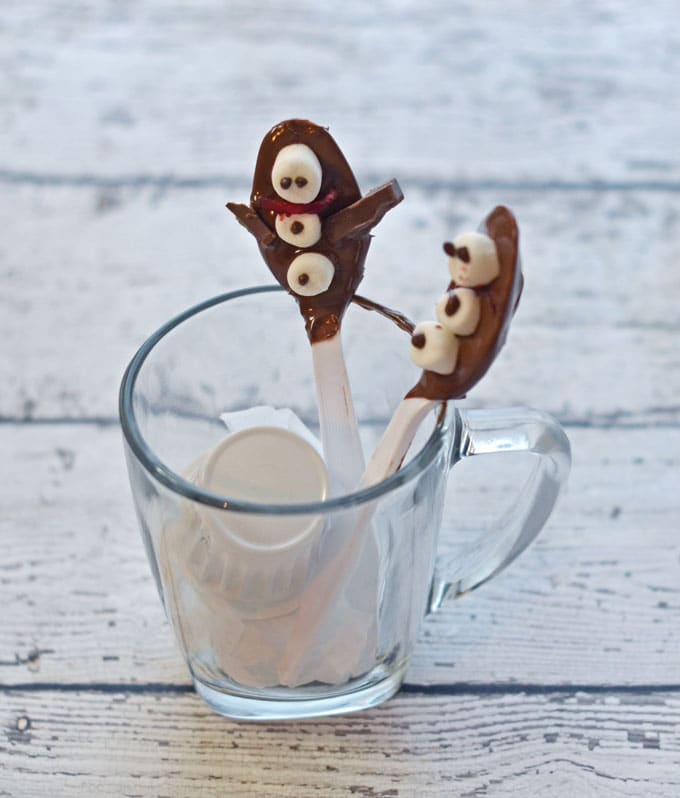 Snowman Hot Chocolate Spoons Recipe #shop