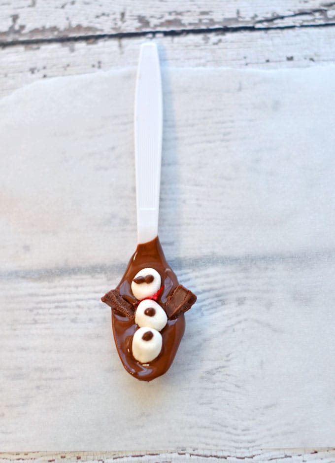 Snowman Hot Chocolate Spoons Recipe #shop