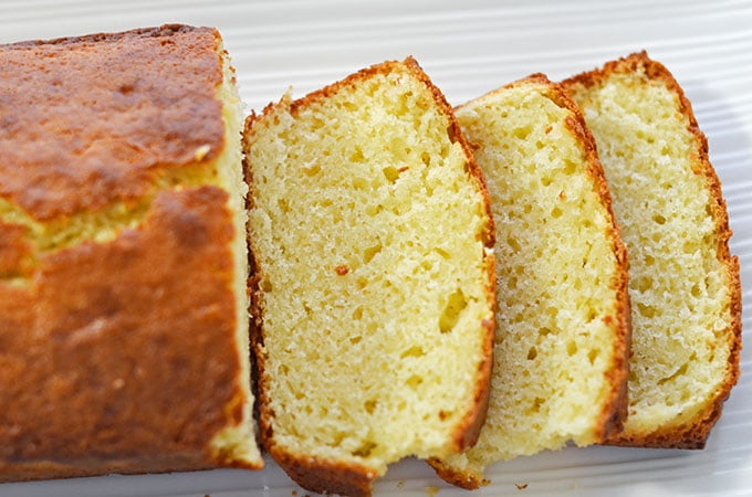 Olive Oil Sour Cream Pound Cake with Lemon Recipe #shop