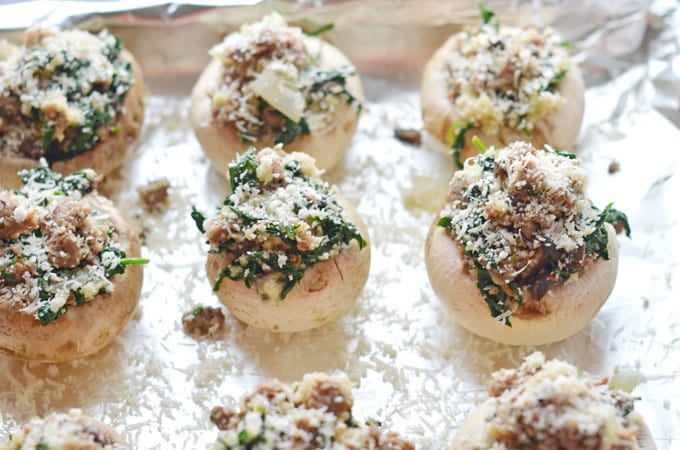 Spinach and Sausage Stuffed Mushrooms Recipe