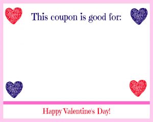 Free Printable Valentine's Day Coupon Book Drawn Hearts