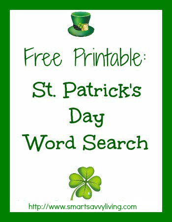 Free Printable St. Patrick's Day Word Search | SmartSavvyLiving.com