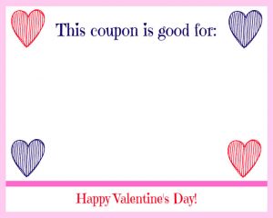 Free Printable Valentine's Day Coupon Book Striped Hearts