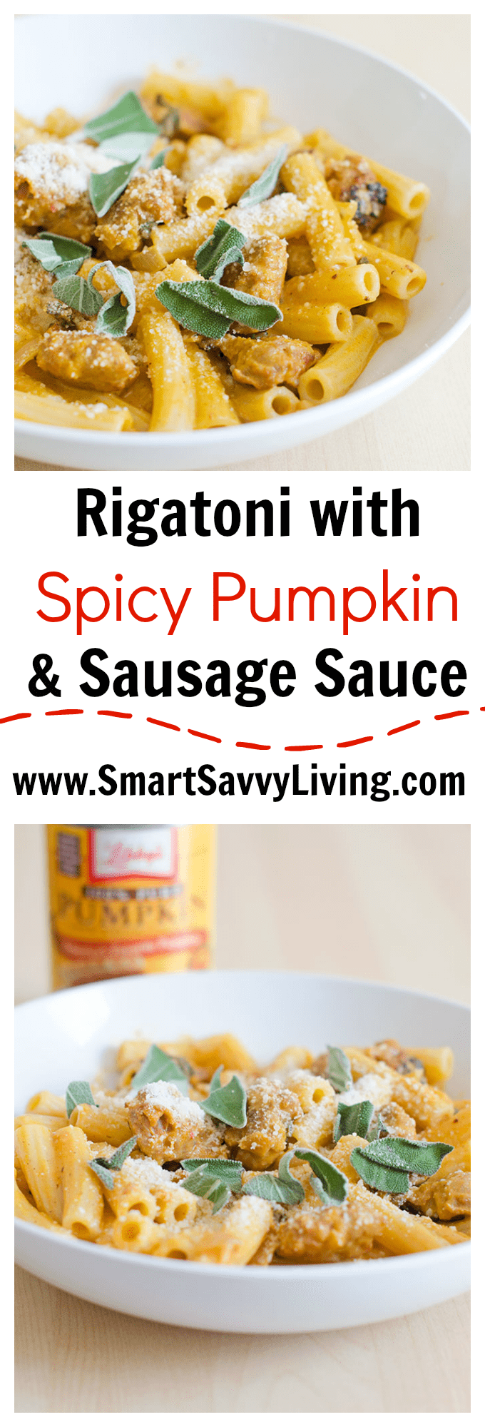 Looking for a savory pumpkin dinner recipe for fall? You'll love this Rigatoni with Spicy Pumpkin and Sausage Sauce Recipe. In fact, I love it all year long!