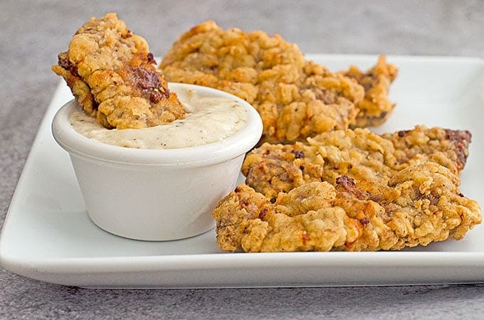 Chicken Fried Steak Fingers Recipe with Cream Gravy