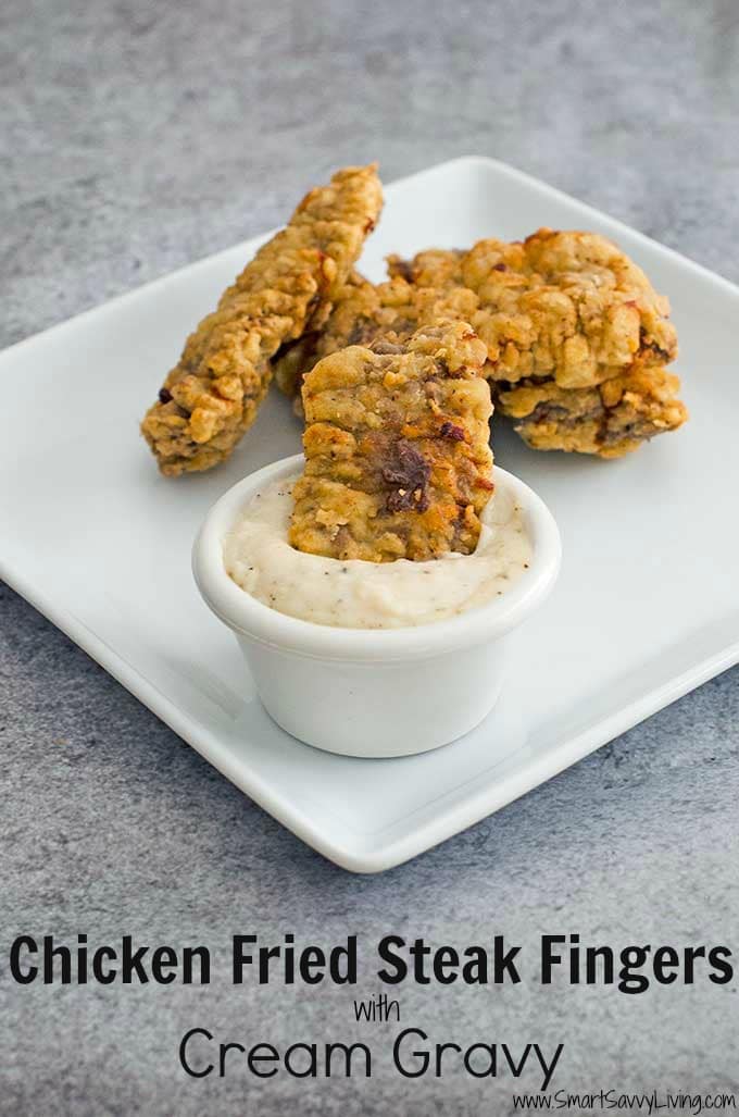 Chicken Fried Steak Fingers Recipe with Cream Gravy