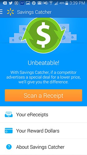 Walmart Savings Catcher app