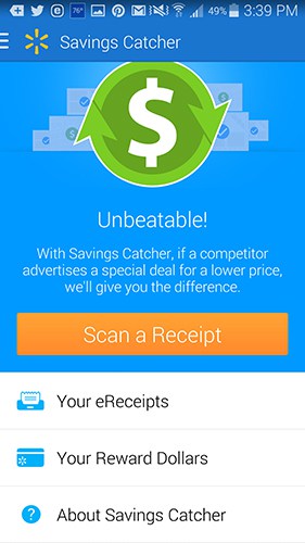 Walmart Savings Catcher app
