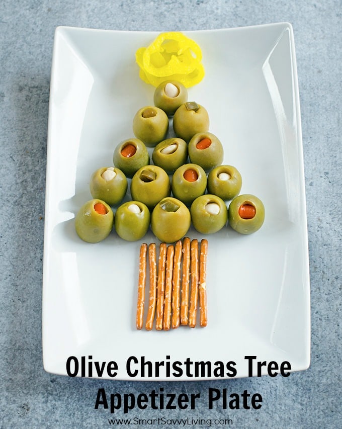 Olive Christmas Tree Appetizer Plate