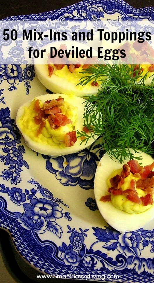 Tired of the same old plain deviled egg recipes? Check out these 50 Mix-Ins and Toppings for Deviled Eggs!