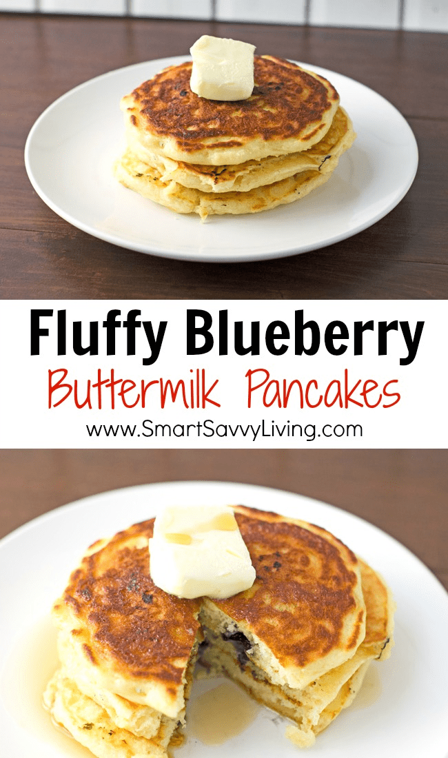 Fluffy Blueberry Buttermilk Pancakes Recipe