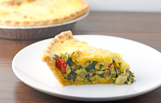 Sausage, Roasted Red Pepper, And Spinach Quiche Recipe