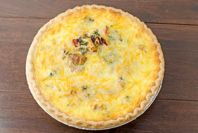 Sausage, Roasted Red Pepper, And Spinach Quiche Recipe