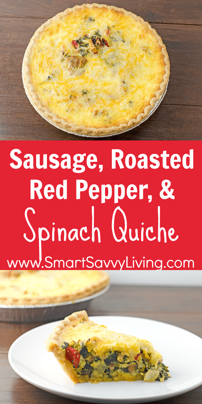 Sausage, Roasted Red Pepper, And Spinach Quiche Recipe