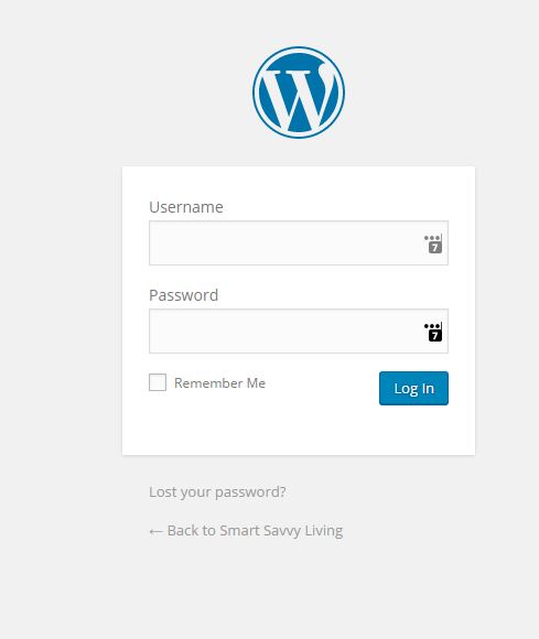 Wordpress login