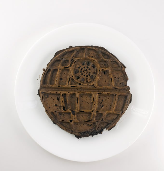 Chocolate Death Star Waffles With Strawberry Sauce Recipe