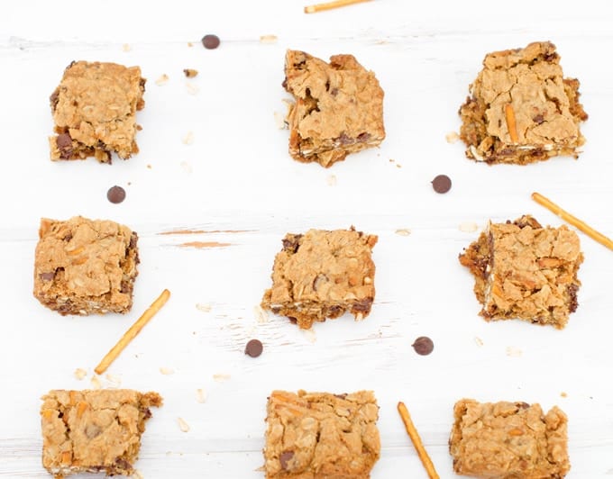 Oatmeal Chocolate Chip Pretzel Bars Recipe