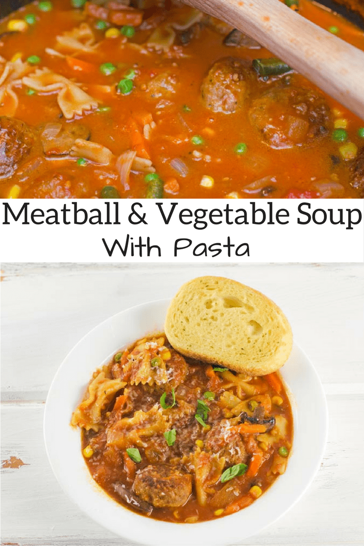 Meatball And Vegetable Soup With Pasta Recipe