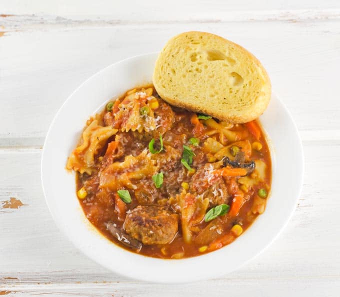 Meatball And Vegetable Soup With Pasta Recipe