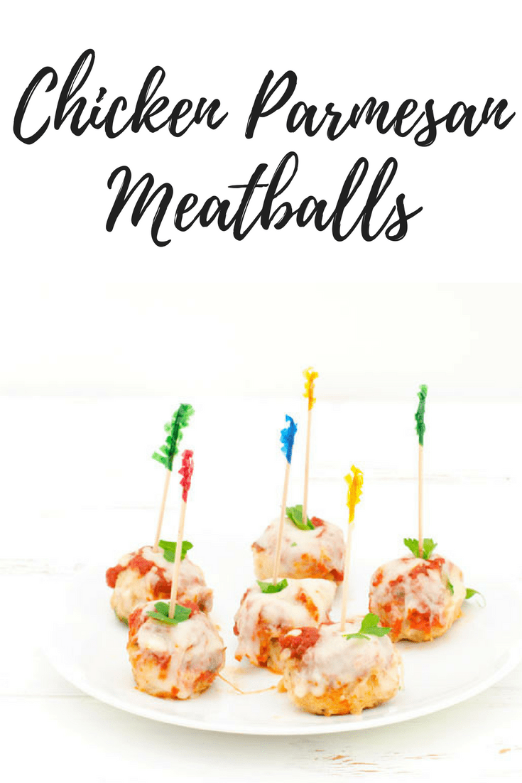 Chicken Parmesan Meatballs Recipe pinterest image